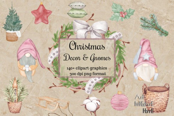 Bringing Holiday Magic to Life with Christmas Watercolor Cliparts and Gnomes