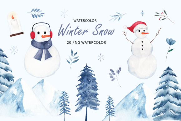 Bringing the Chill to Life with Hand-Painted Watercolor Winter Snow Art