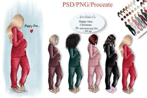 Elevate Designs with Custom Pregnant Girl Clipart