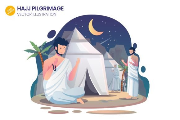 Elevate Designs with Hajj Illustration