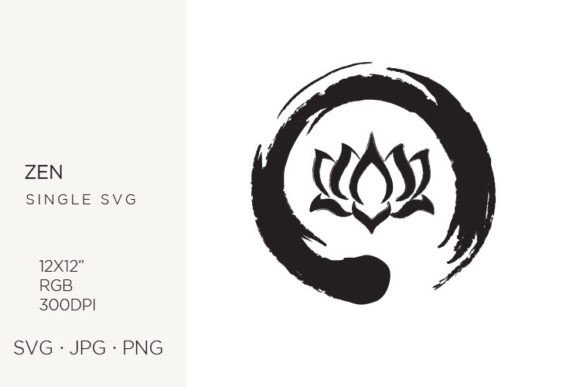 Elevate Designs with Lotus Flower Inside Zen Symbol