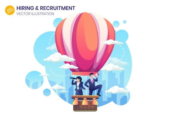 Elevate Hiring with Flat Recruitment Illustrations