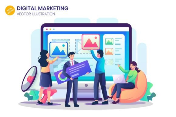 Elevate Your Brand with Digital Marketing Flat Illustration