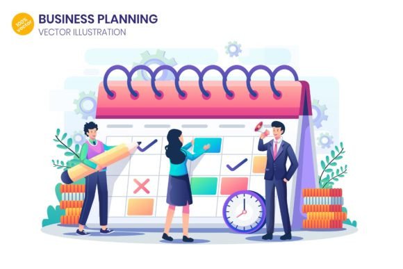 Elevating Corporate Strategy Through the Clarity of Business Planning Flat Illustrations