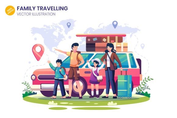 Elevating Digital Narratives: The Strategic Power of Family Travelling Illustration