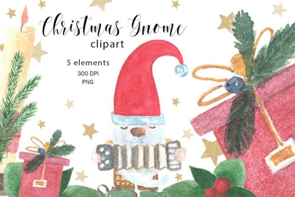 Elevating Holiday Branding with Strategic Gnome PNG and Christmas Watercolor Clipart