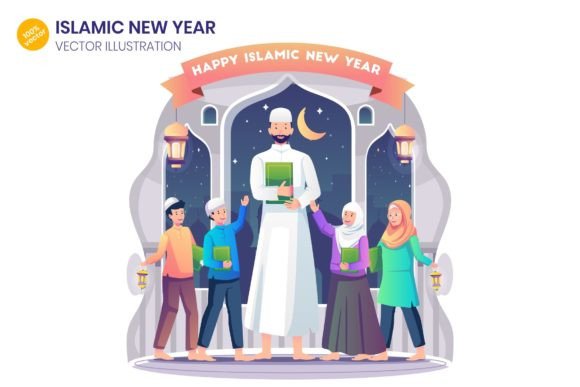 Enhancing Digital Projects with Islamic New Year Illustration Assets