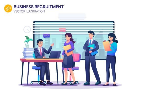 Evaluating Business Recruitment Flat Illustrations for Corporate Design