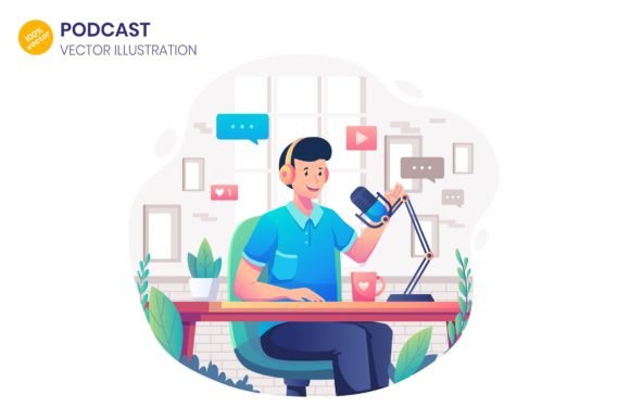 Evaluating the Versatility of Podcast Illustration SVG AI EPS Assets