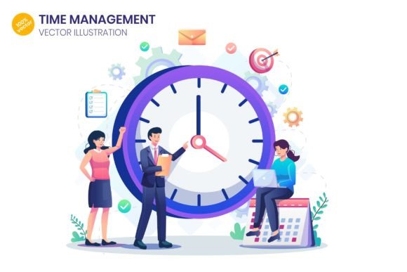 Master Your Workflow with Time Management Flat Illustration