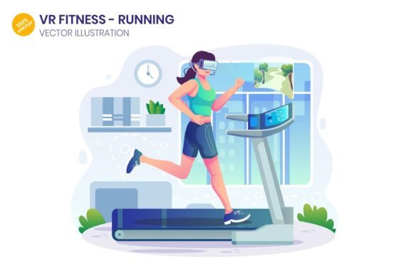 Revolutionizing Home Workouts: The Power of VR Fitness Experiences Illustration in Modern Design