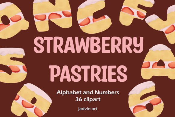 Strawberry Pasties: A Sweet Alphabet and Number Clipart Collection for Creative Projects