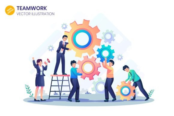 The Mechanics of Collaboration: Why Teamwork Flat Illustrations Define Modern Business Narratives
