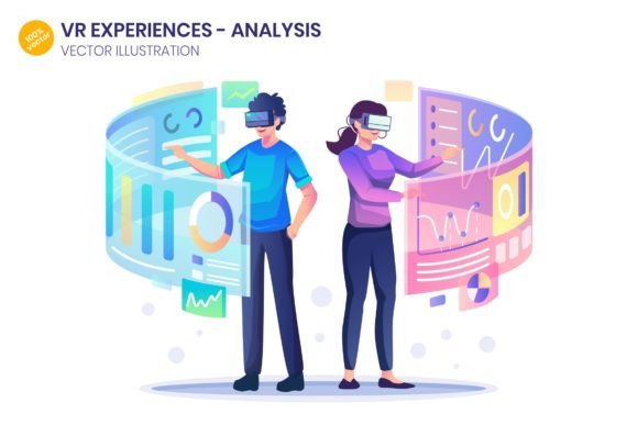 Visualizing Data: The Strategic Role of VR Analysis Flat Illustration in Modern Design