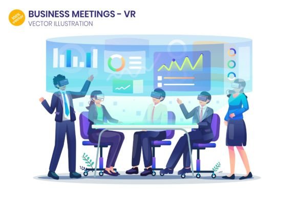 Visualizing the Future: A Guide to Virtual Reality Meetings Illustration